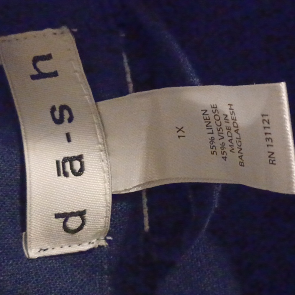 Dash Summer Blue Button Down Linen Jacket 1xl - image 2